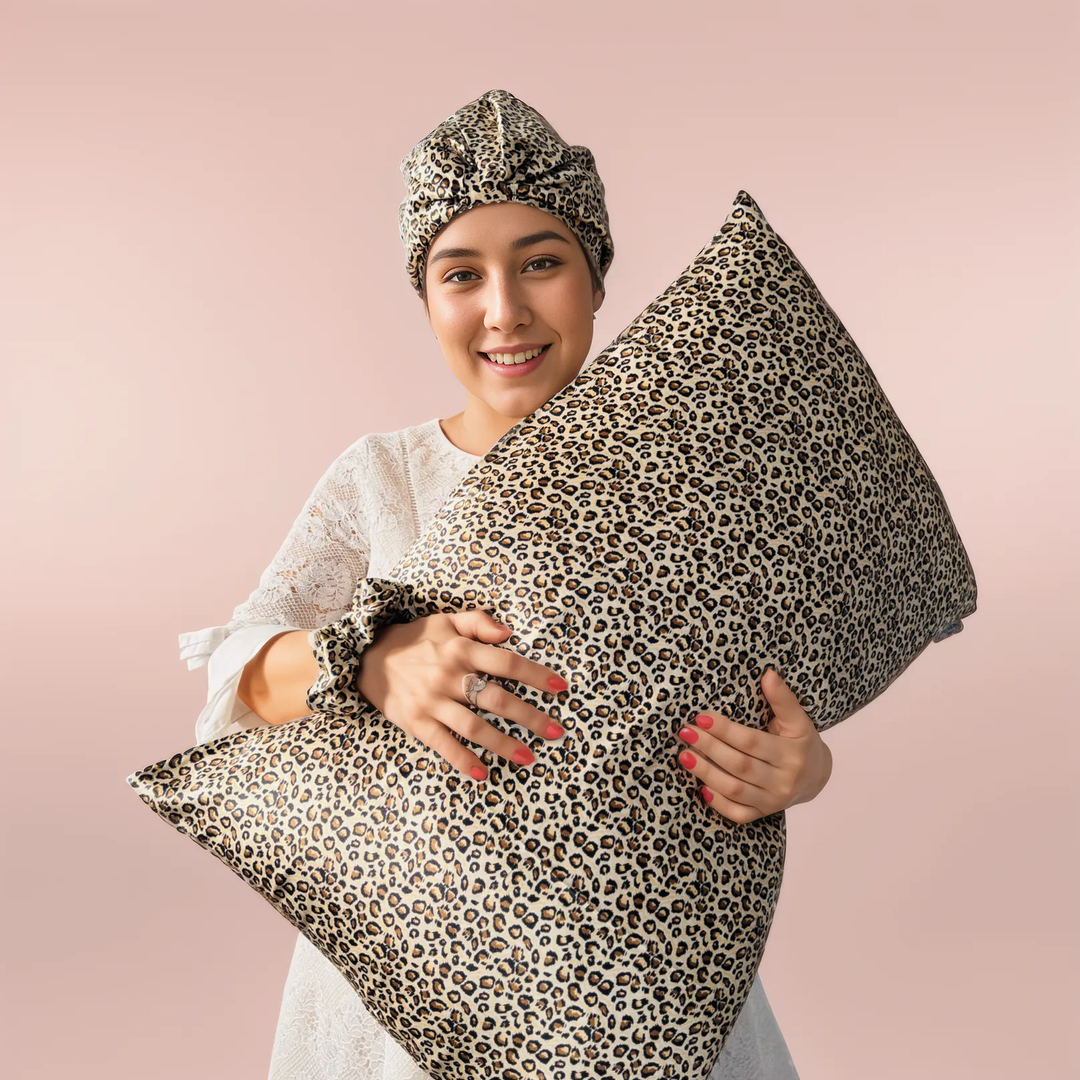 GOLDEN LEOPARD SILK TURBAN