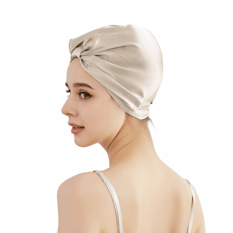 CHAMPAGNE SILK TURBAN - A Good Night Sleep