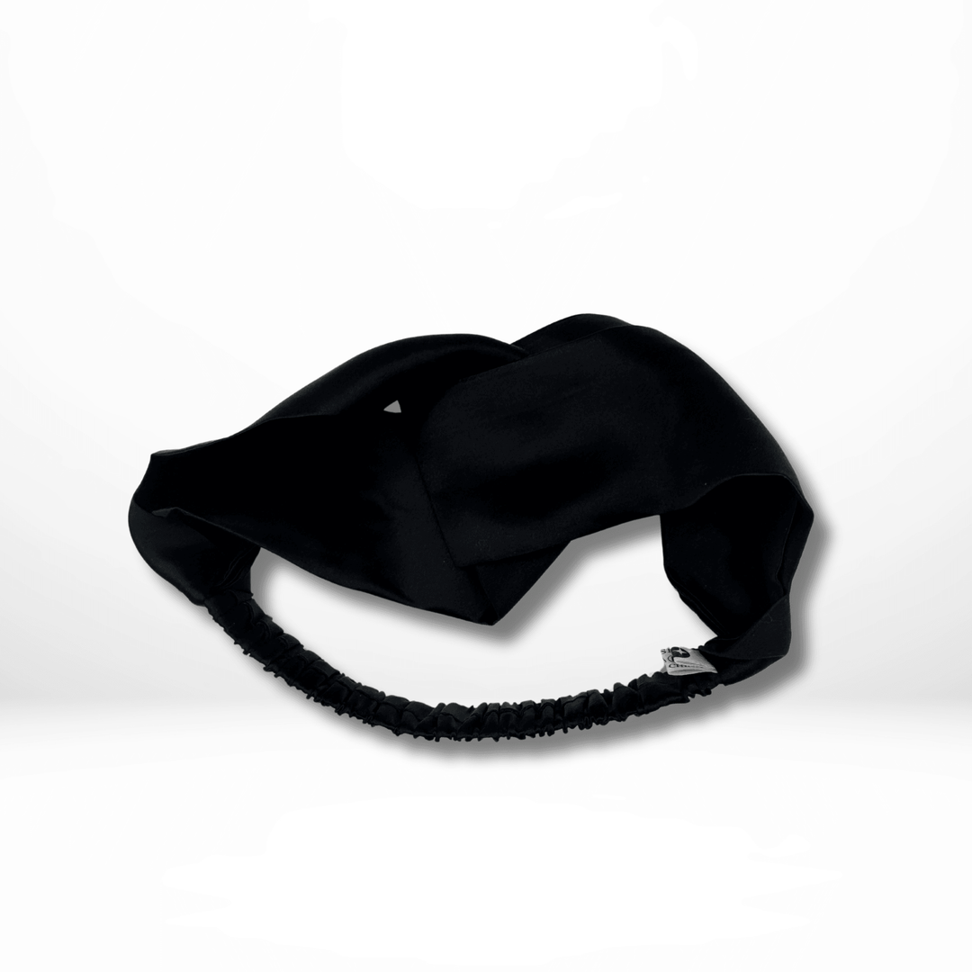 BLACK SILK TWISTED HEADBAND