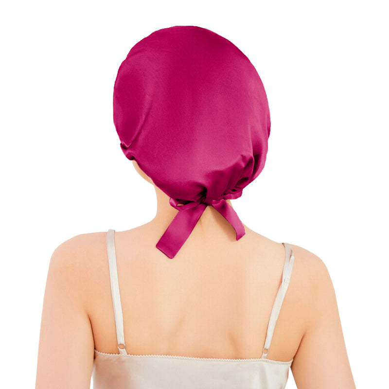 FUCHSIA PINK RIBBONED SILK BONNET