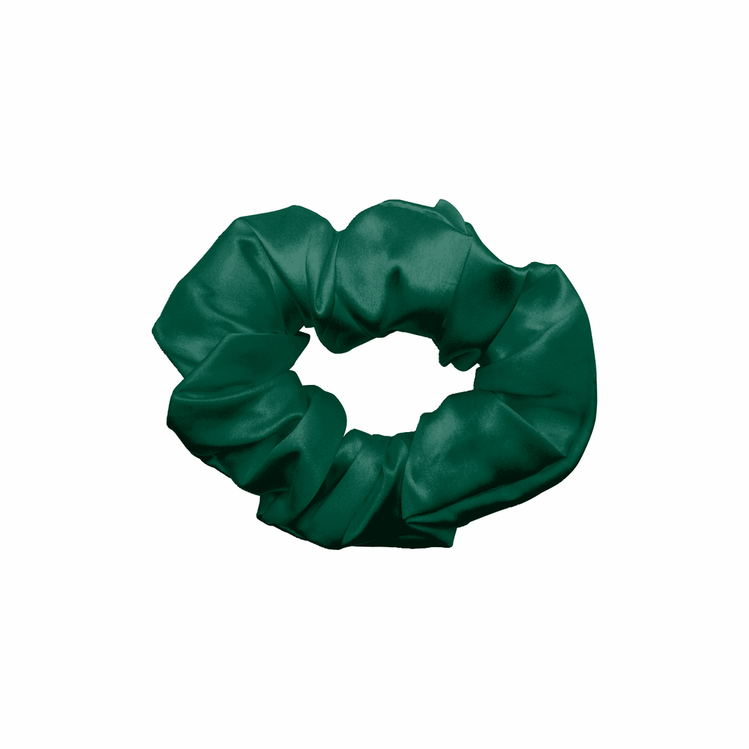 FOREST GREEN SILK HAIR SCRUNCHIE - A Good Night Sleep