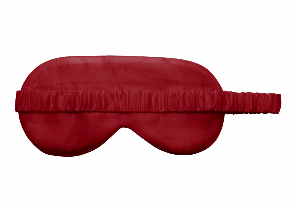 Luxury Silk Eye mask in wine red color with elastic band