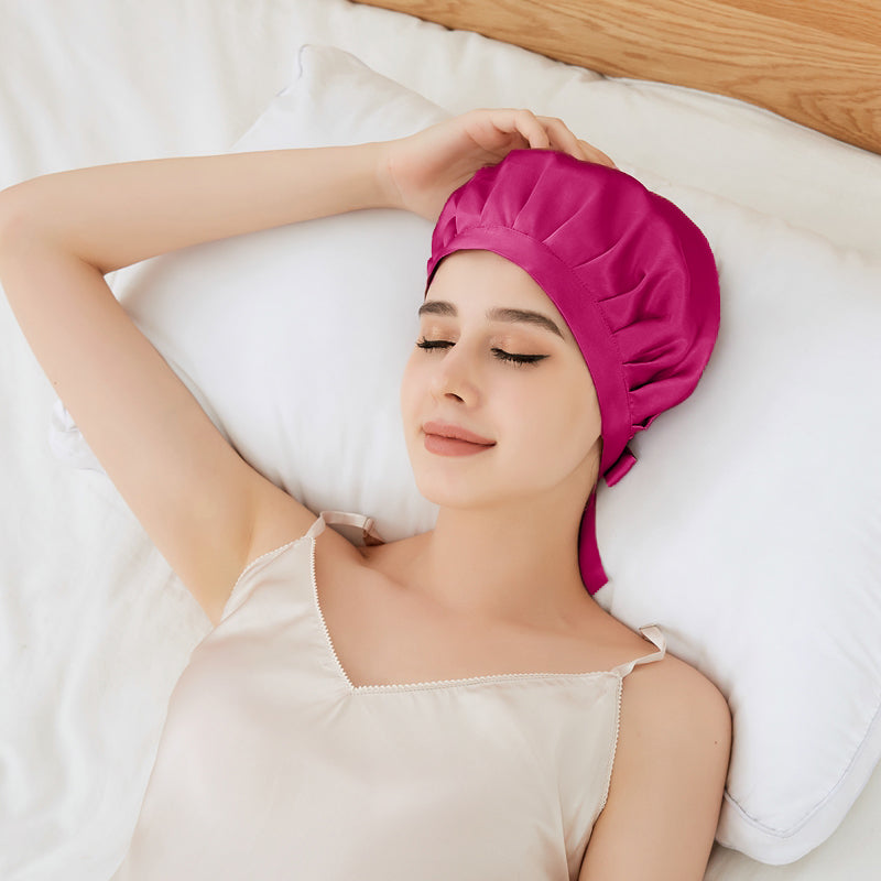 FUCHSIA PINK RIBBONED SILK BONNET