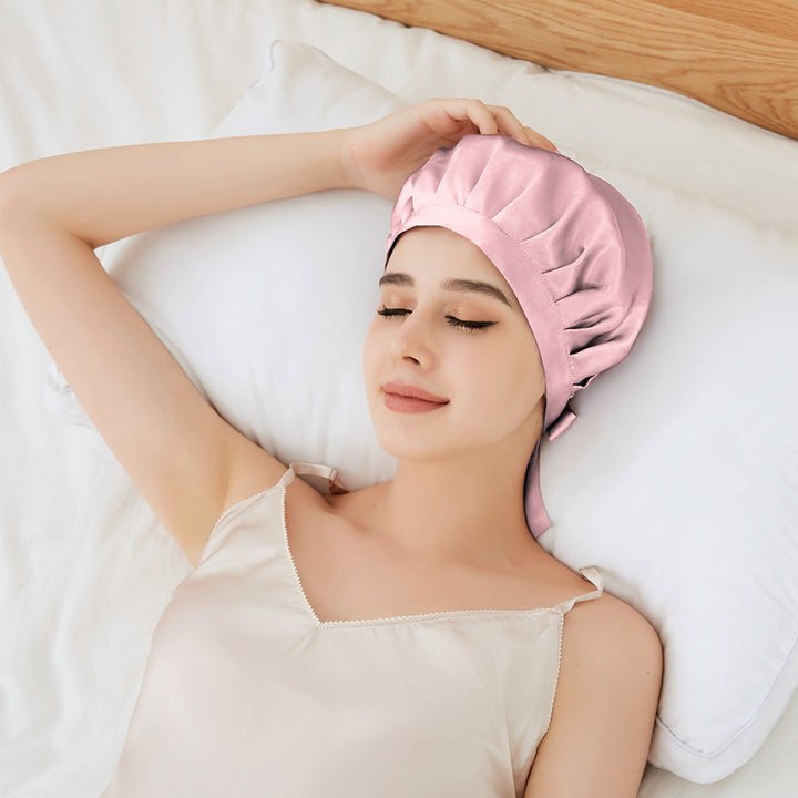 PINK RIBBONED SILK BONNET