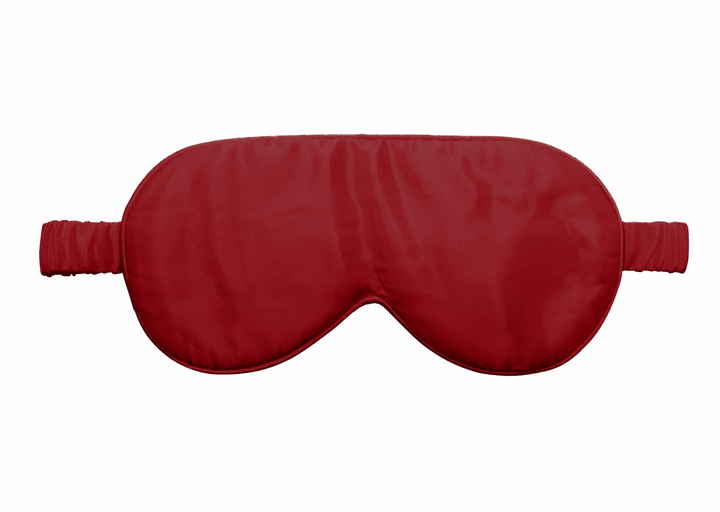 Silk sleep mask in wine red color with elastic band