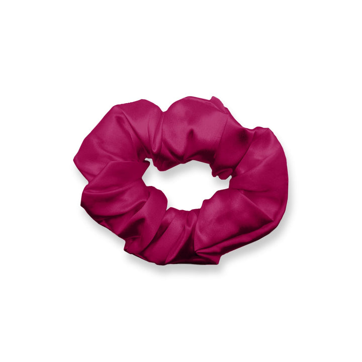 FUCHSIA PINK SILK HAIR SCRUNCHIE