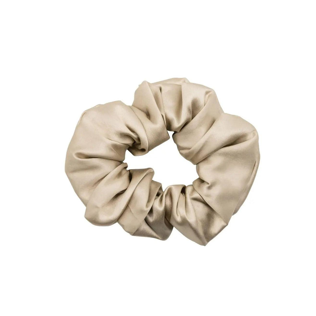 Champagne-colored silk hair scrunchie  - A Good Night Sleep