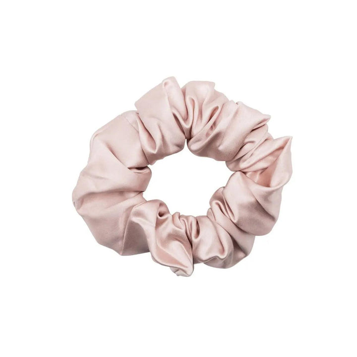 elegant pink silk hair scrunchie 